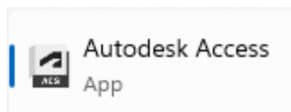 显示 Autodesk Access 应用程序图标的屏幕截图